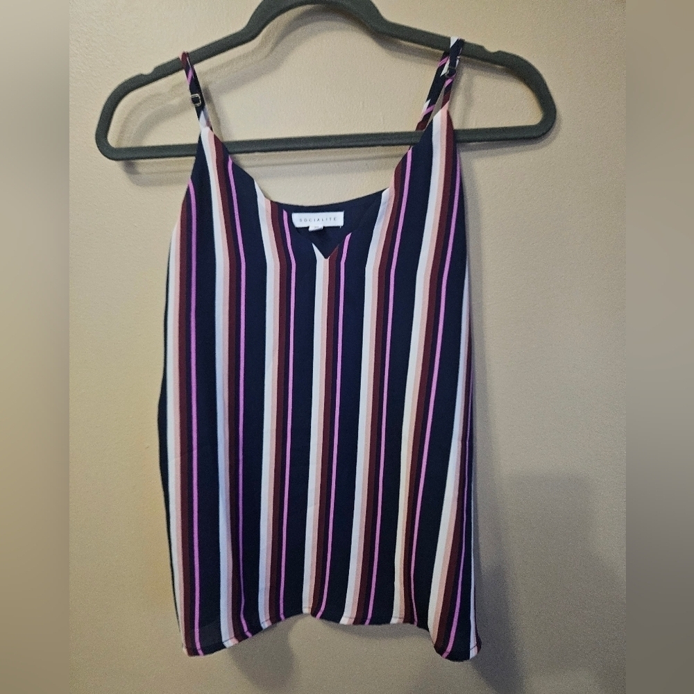 Socialite Women's Size XS Striped Sleeveless Top